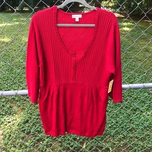 NWT Kim Rogers red blouse